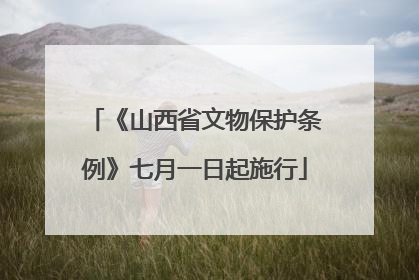 《山西省文物保护条例》七月一日起施行