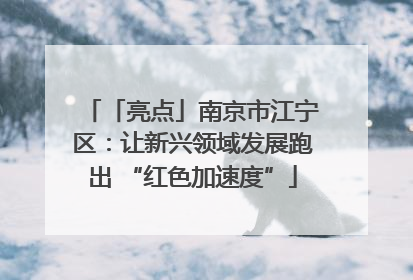 「亮点」南京市江宁区：让新兴领域发展跑出 “红色加速度”