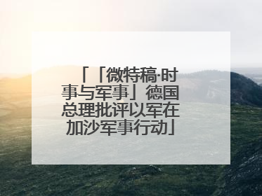 「微特稿·时事与军事」德国总理批评以军在加沙军事行动