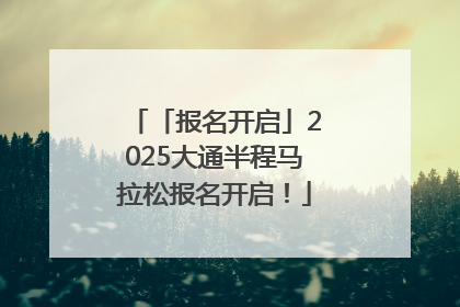 「报名开启」2025大通半程马拉松报名开启！
