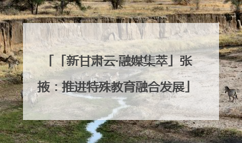 「新甘肃云·融媒集萃」张掖：推进特殊教育融合发展