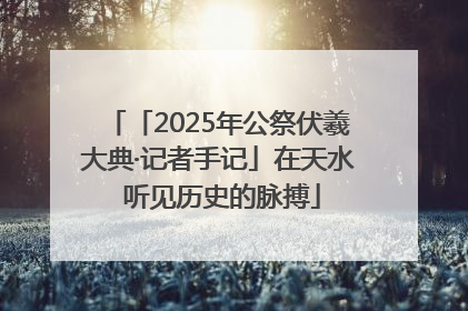 「2025年公祭伏羲大典·记者手记」在天水 听见历史的脉搏