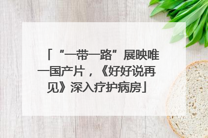 “一带一路”展映唯一国产片，《好好说再见》深入疗护病房