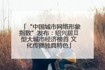 “中国城市网络形象指数”发布：绍兴居Ⅱ型大城市经济榜首 文化传播独具特色