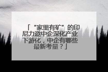 “家里有矿”的印尼力邀中企深化产业下游化，中企有哪些最新考量？