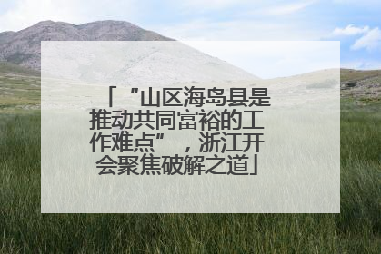 “山区海岛县是推动共同富裕的工作难点”，浙江开会聚焦破解之道
