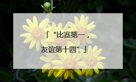 “比赛第一，友谊第十四”