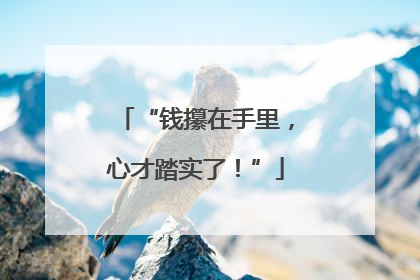 “钱攥在手里，心才踏实了！”