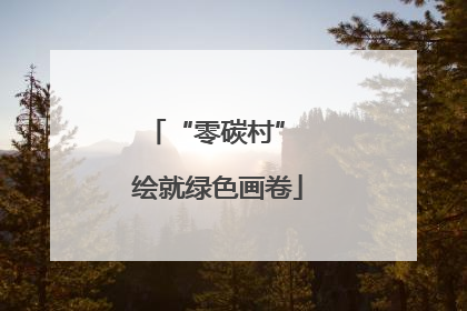 “零碳村” 绘就绿色画卷
