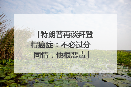 特朗普再谈拜登得癌症：不必过分同情，他很恶毒