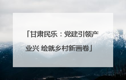 甘肃民乐：党建引领产业兴 绘就乡村新画卷