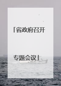省政府召开专题会议
