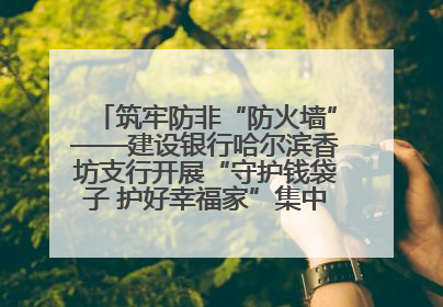 筑牢防非“防火墙”——建设银行哈尔滨香坊支行开展“守护钱袋子 护好幸福家”集中宣传日活动