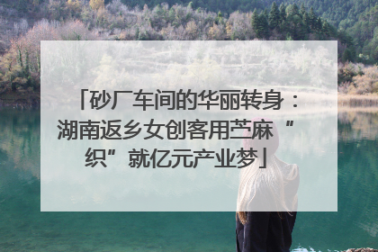 砂厂车间的华丽转身：湖南返乡女创客用苎麻“织”就亿元产业梦