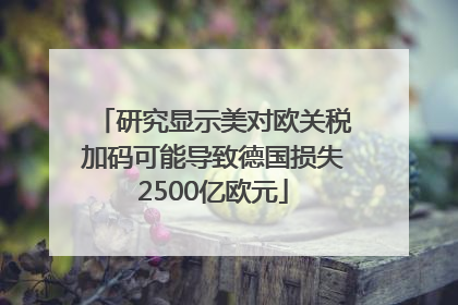 研究显示美对欧关税加码可能导致德国损失2500亿欧元