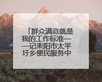 群众满意就是我的工作标准——记耒阳市太平圩乡便民服务中心阳海波