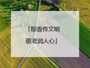 粽香传文明 敬老润人心