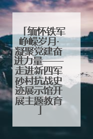 缅怀铁军峥嵘岁月·凝聚党建奋进力量——走进新四军砂村抗战史迹展示馆开展主题教育