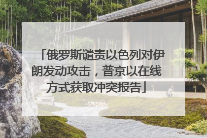 俄罗斯谴责以色列对伊朗发动攻击，普京以在线方式获取冲突报告