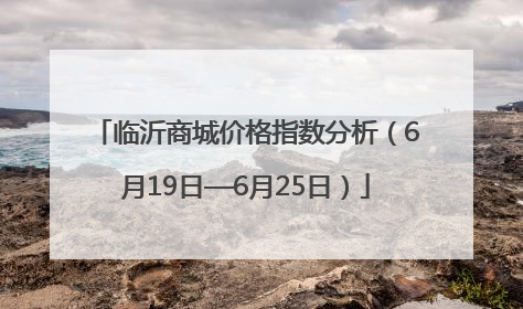 临沂商城价格指数分析（6月19日—6月25日）