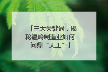 三大关键词，揭秘温岭制造业如何问鼎“天工”