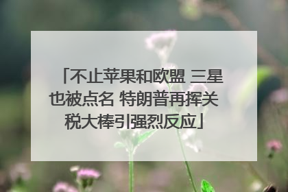 不止苹果和欧盟 三星也被点名 特朗普再挥关税大棒引强烈反应