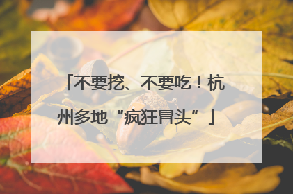 不要挖、不要吃！杭州多地“疯狂冒头”
