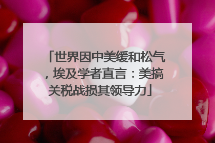 世界因中美缓和松气，埃及学者直言：美搞关税战损其领导力