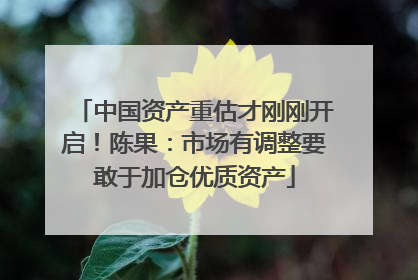 中国资产重估才刚刚开启！陈果：市场有调整要敢于加仓优质资产