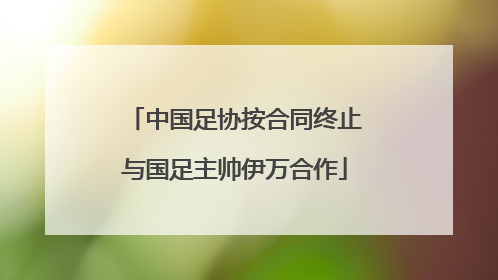 中国足协按合同终止与国足主帅伊万合作