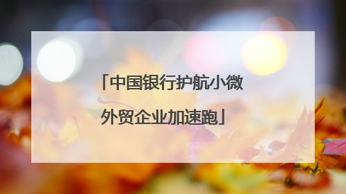 中国银行护航小微外贸企业加速跑
