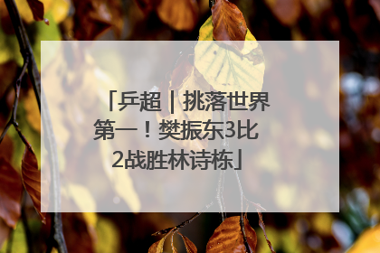 乒超｜挑落世界第一！樊振东3比2战胜林诗栋