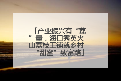 产业振兴有“荔”量，海口秀英火山荔枝王铺就乡村“甜蜜”致富路