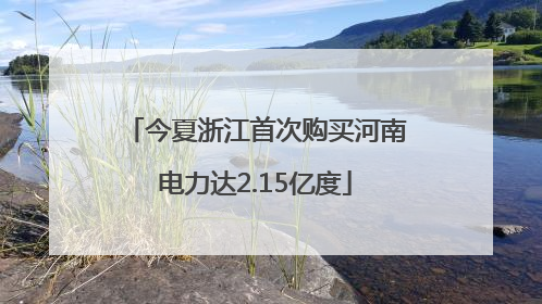 今夏浙江首次购买河南电力达2.15亿度
