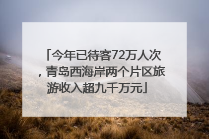 今年已待客72万人次，青岛西海岸两个片区旅游收入超九千万元