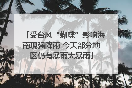 受台风“蝴蝶”影响海南现强降雨 今天部分地区仍有暴雨大暴雨
