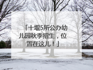 十堰5所公办幼儿园秋季招生，位置在这儿！