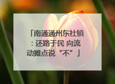 南通通州东社镇：还路于民 向流动摊点说“不”