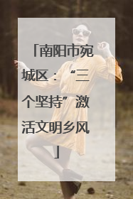 南阳市宛城区：“三个坚持”激活文明乡风