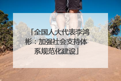 全国人大代表李鸿彬：加强社会支持体系规范化建设