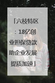 六枝特区：18亿创业担保贷款助企业发展提质加速