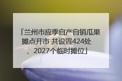 兰州市应季自产自销瓜果摊点开市 共设置424处、2027个临时摊位