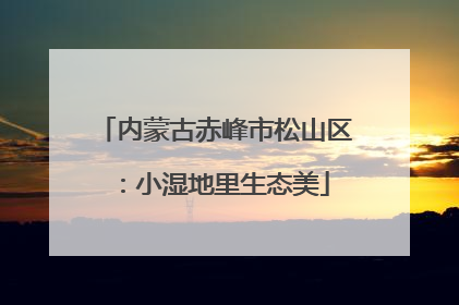 内蒙古赤峰市松山区：小湿地里生态美