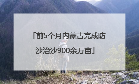 前5个月内蒙古完成防沙治沙900余万亩