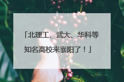 北理工、武大、华科等知名高校来襄阳了！
