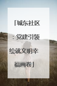 城东社区：党建引领绘就文明幸福画卷