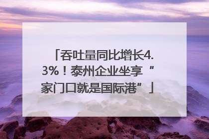 吞吐量同比增长4.3%！泰州企业坐享“家门口就是国际港”