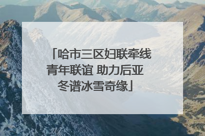 哈市三区妇联牵线青年联谊 助力后亚冬谱冰雪奇缘