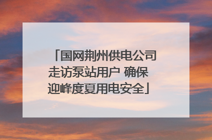国网荆州供电公司走访泵站用户 确保迎峰度夏用电安全