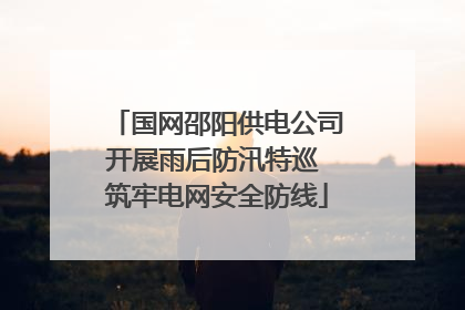 国网邵阳供电公司开展雨后防汛特巡 筑牢电网安全防线